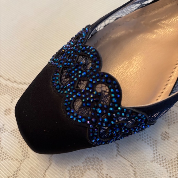 J.Renee Faleece Navy Shoes - Elegant Fancy Evening Slingback - Picture 4 of 4